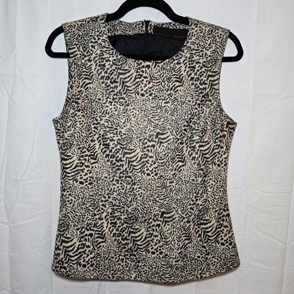 DROMe 100% Leather Sleeveless Animal Print  Top Sz M
